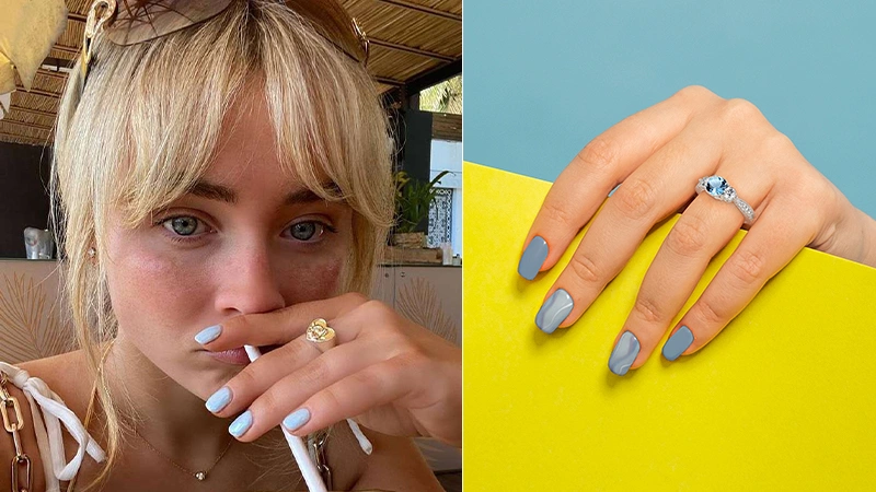 Blue nail style