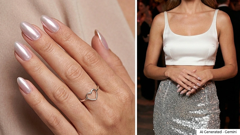 Pearly Chrome Nails