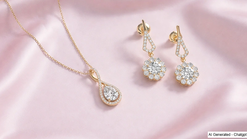 color gemstone pendants and diamond dangler earrings