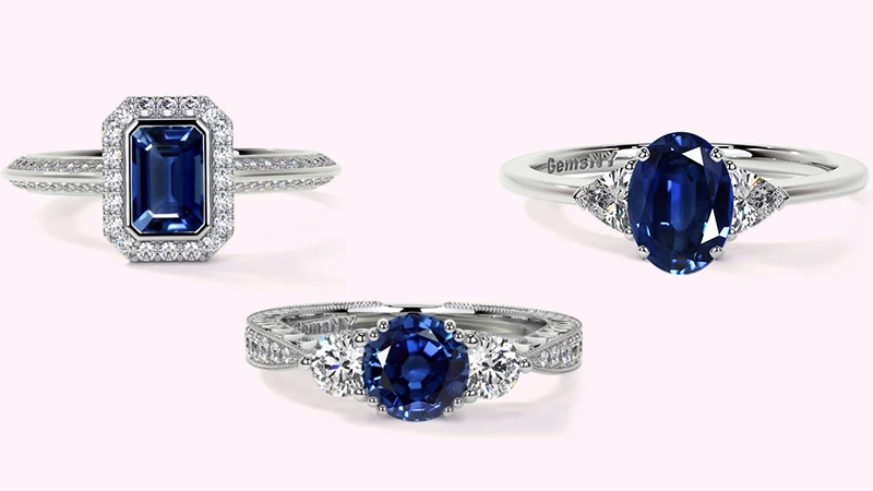 10K White Gold Blue Sapphire September Birthstone Virgo Zodiac Ring  (6)|Amazon.com