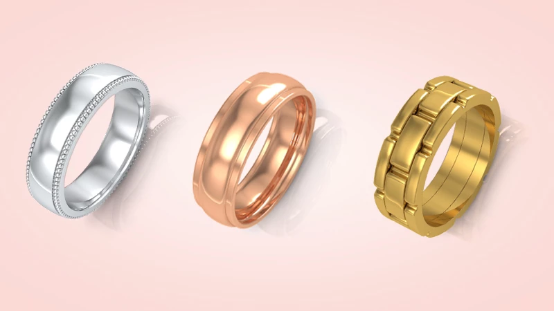 14k white, yellow, and rose gold bands