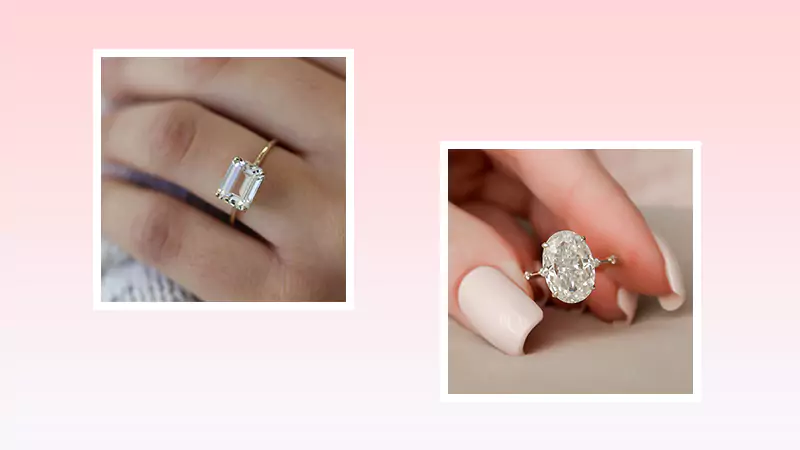 moissanite and white topaz gemstone ring