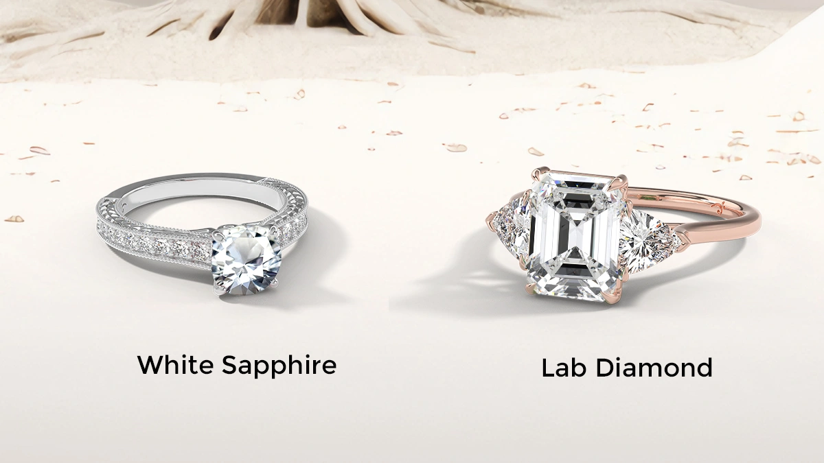 White Sapphire vs Lab Diamond