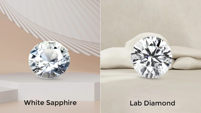 lab created diamond vs white sapphire