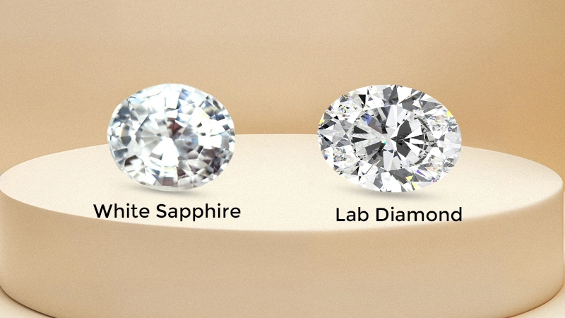 Buy white sapphire and lab diamond