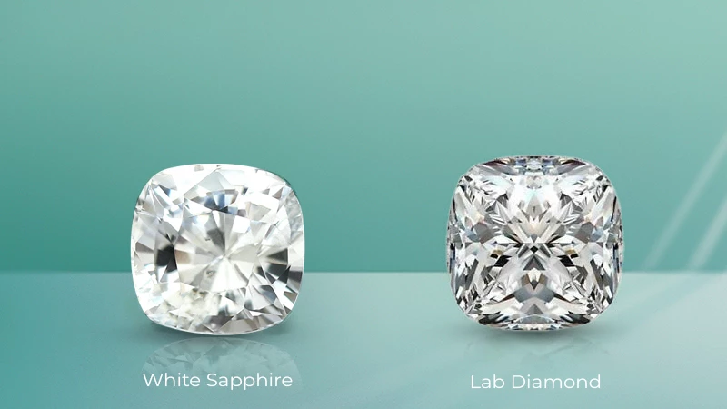 lab created diamond vs white sapphire