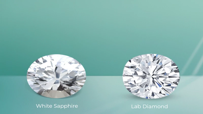 Buy white sapphire and lab diamond