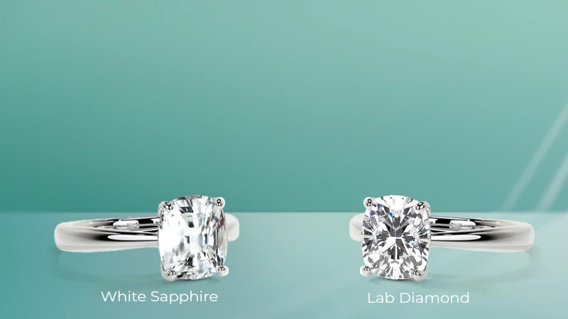 white sapphire ring lab diamond ring