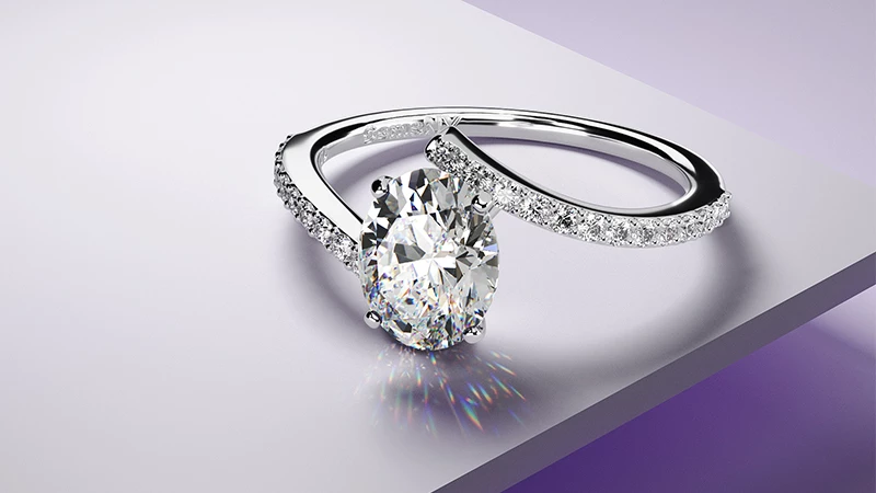 oval-shaped diamond engagement ring