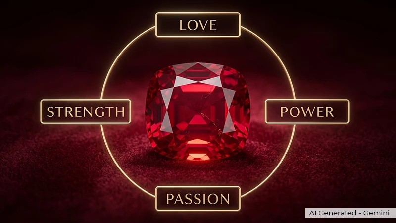 ruby stone in the centre