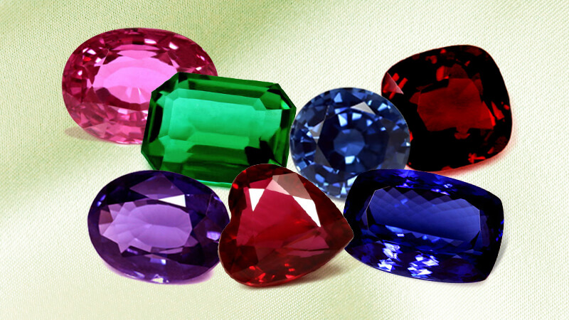 loose gemstones of different colors