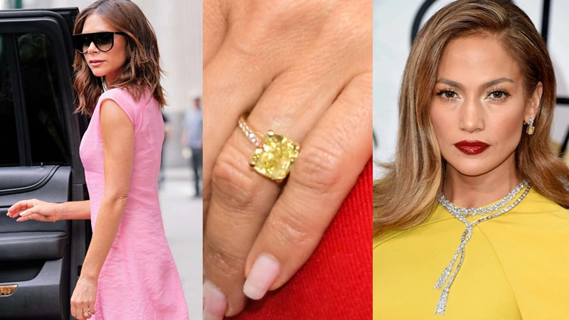 celebrities such as Jennifer lopez with yellow diamonds