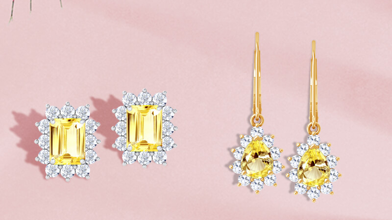 yellow sapphire earrings